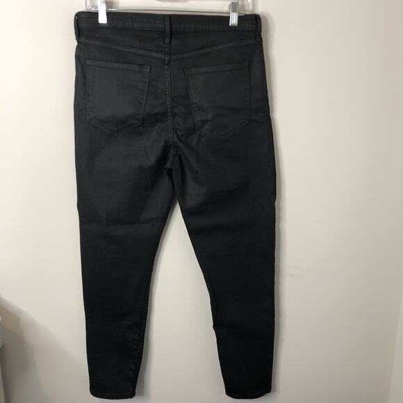 Banana Republic Women's High-Rise Skinny Coated Denim Jeans in Black Size 31 - Picture 7 of 10